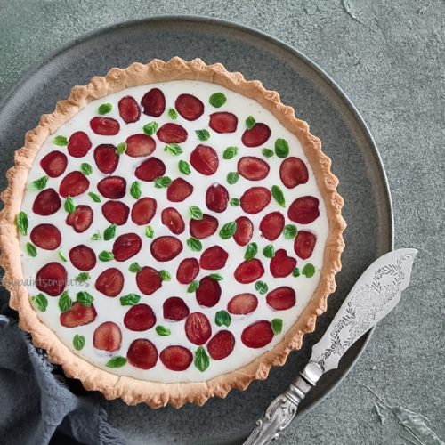 CHERRY & WHITE CHOCOLATE PANNACOTTA TART